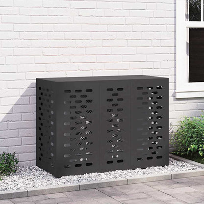 Klimaanlagenabdeckung Schwarz 110 x 50 x 80 cm Stahl