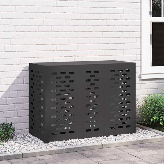 Klimaanlagenabdeckung Schwarz 110 x 50 x 80 cm Stahl