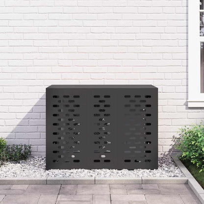 Klimaanlagenabdeckung Schwarz 110 x 50 x 80 cm Stahl