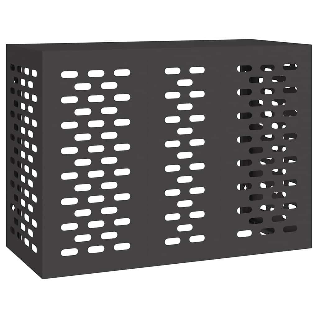 Klimaanlagenabdeckung Schwarz 110 x 50 x 80 cm Stahl