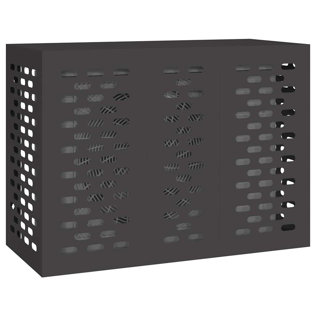 Klimaanlagenabdeckung Schwarz 110 x 50 x 80 cm Stahl