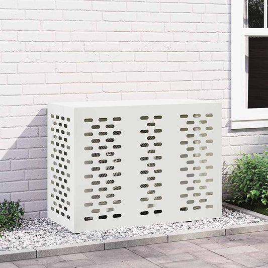 Klimaanlagenabdeckung Weiß 110 x 50 x 80 cm Stahl