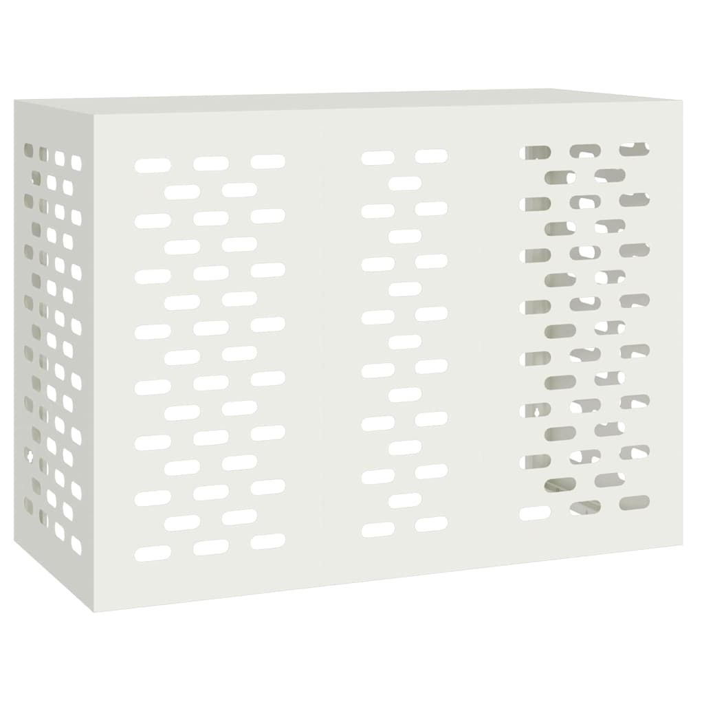 Klimaanlagenabdeckung Weiß 110 x 50 x 80 cm Stahl