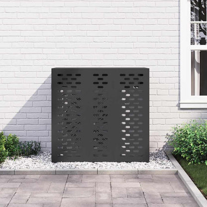 Klimaanlagenabdeckung Schwarz 110 x 50 x 105 cm Stahl