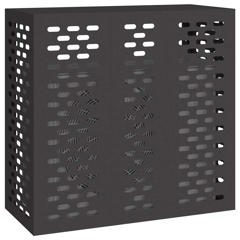 Klimaanlagenabdeckung Schwarz 110 x 50 x 105 cm Stahl