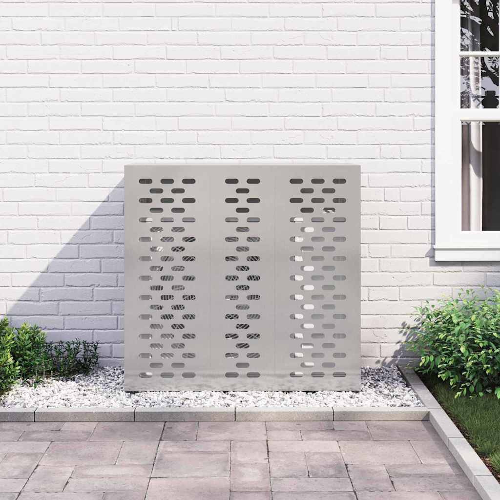 Klimaanlagenabdeckung Silber 110 x 50 x 105 cm Edelstahl