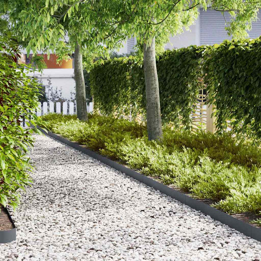 Rasenkanten 10 pcs Anthrazit 100 x 0.5 x 15 cm Stahl