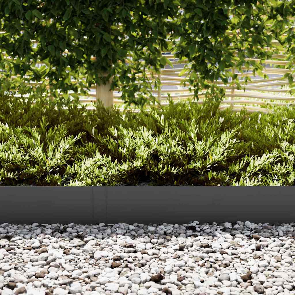 Rasenkanten 30 pcs Schwarz 100 x 0,05 x 20 cm Stahl