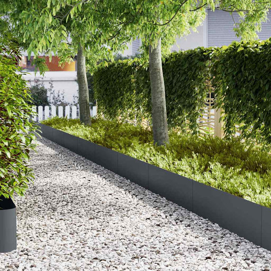 Rasenkanten 20 pcs Anthrazit 100 x 0,5 x 30 cm Stahl