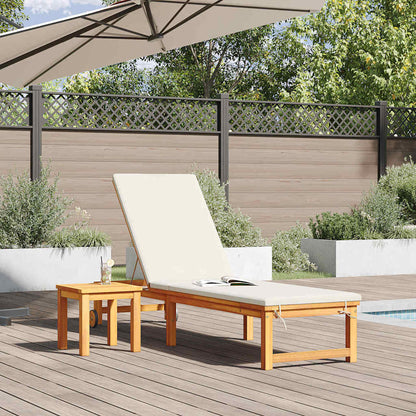 Sonnenliege 1-Person Braun 53 x 202 x 89cm Massivholz Akazie