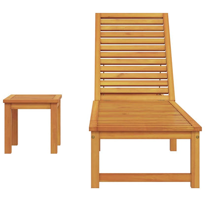 Sonnenliege 1-Person Braun 53 x 202 x 89cm Massivholz Akazie