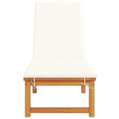 Sonnenliege mit Kissen Braun 53 x 202 x 89cm Massivholz Akazie