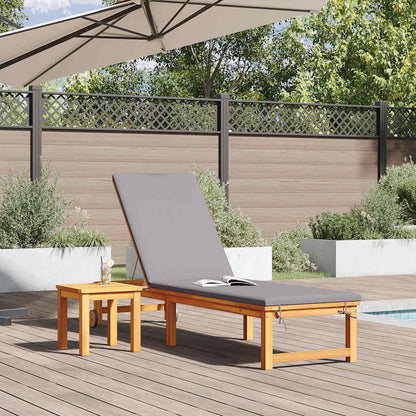 Sonnenliege mit Kissen Braun 53 x 202 x 89cm Massivholz Akazie