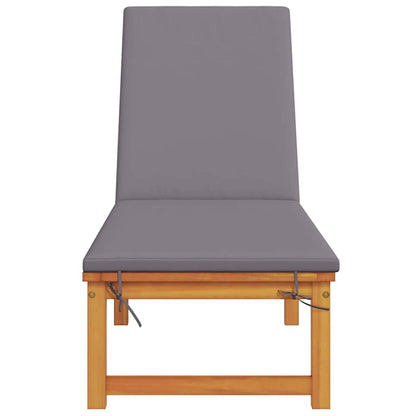 Sonnenliege mit Kissen Braun 53 x 202 x 89cm Massivholz Akazie