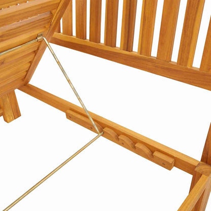 Sonnenliege 1-Person Braun 200 x 57 x 75cm Massivholz Akazie