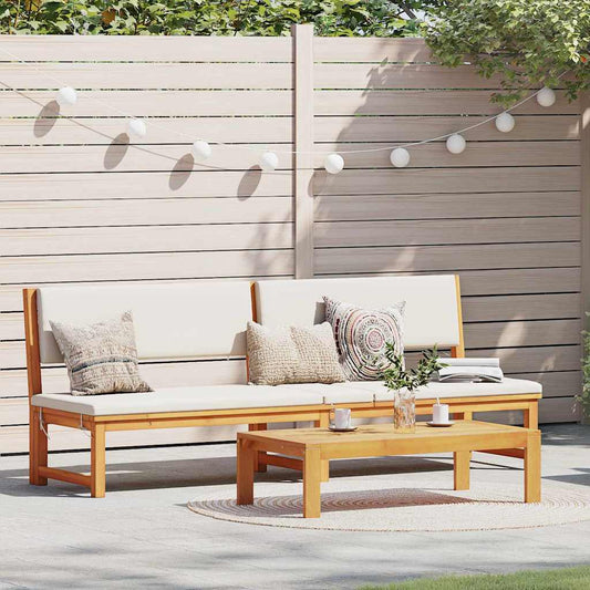 Sonnenliege 1-Person Braun 200 x 57 x 75cm Massivholz Akazie
