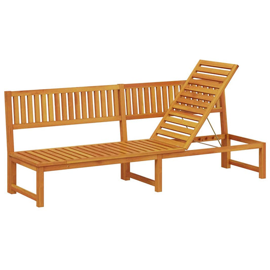 Sonnenliege 1-Person Braun 200 x 57 x 75cm Massivholz Akazie