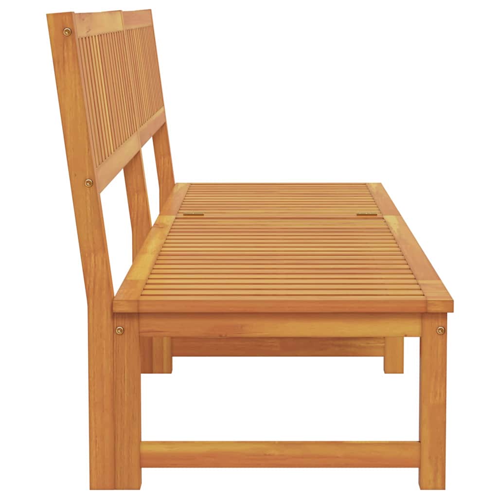 Sonnenliege 1-Person Braun 200 x 57 x 75cm Massivholz Akazie