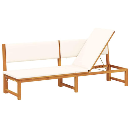 Sonnenliege mit Kissen Braun 200 x 57 x 75cm Massivholz Akazie