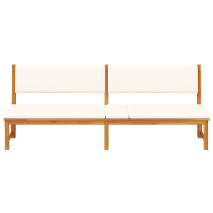 Sonnenliege mit Kissen Braun 200 x 57 x 75cm Massivholz Akazie