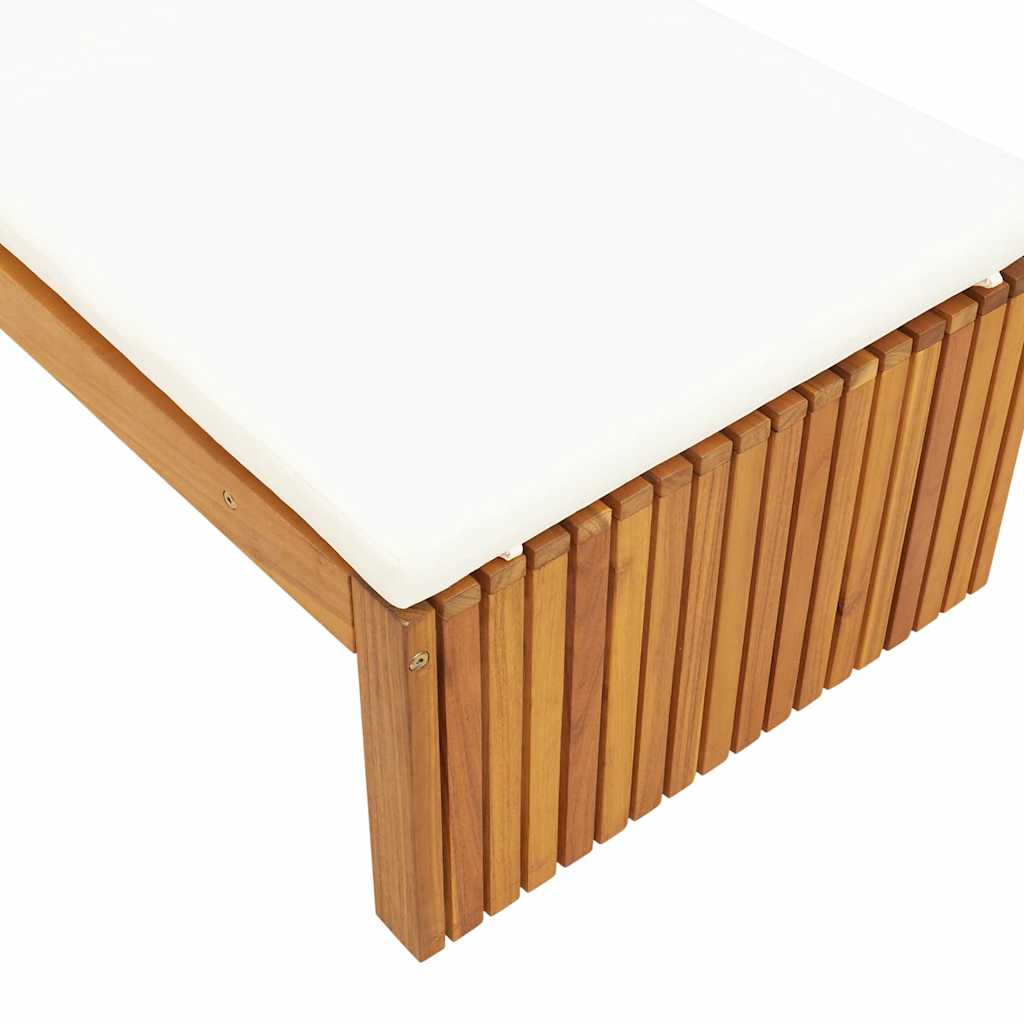 Sonnenliege mit Kissen Braun 200 x 55 x 94cm Massivholz Akazie