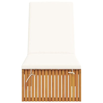 Sonnenliege mit Kissen Braun 200 x 55 x 94cm Massivholz Akazie