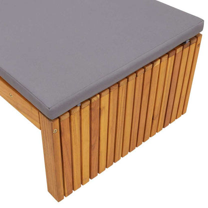 Sonnenliege mit Kissen Braun 200 x 55 x 94cm Massivholz Akazie