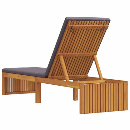 Sonnenliege mit Kissen Braun 200 x 55 x 94cm Massivholz Akazie