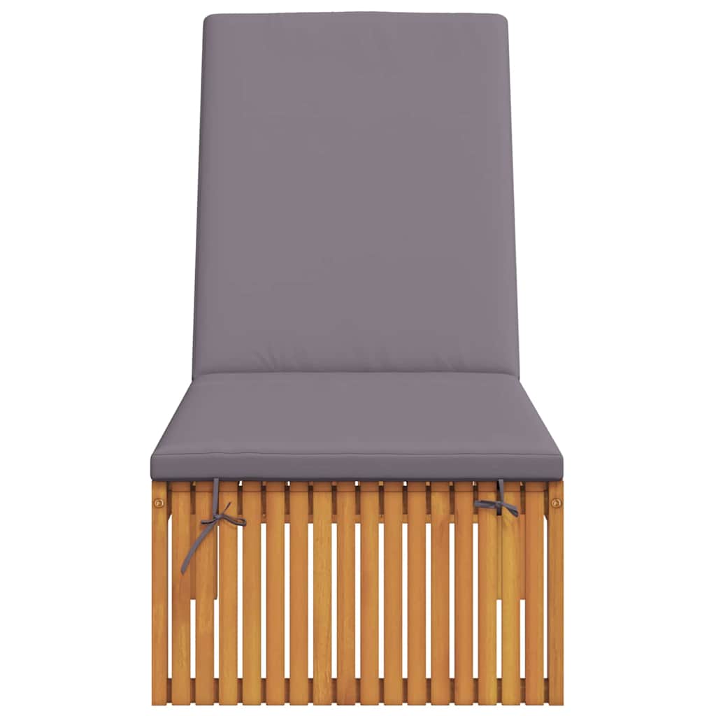 Sonnenliege mit Kissen Braun 200 x 55 x 94cm Massivholz Akazie