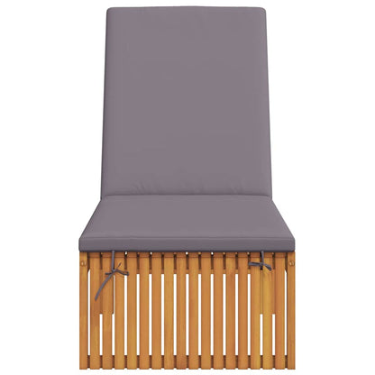 Sonnenliege mit Kissen Braun 200 x 55 x 94cm Massivholz Akazie