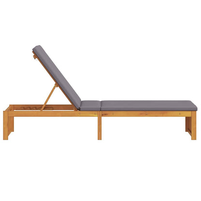 Sonnenliege mit Kissen Braun 200 x 55 x 94cm Massivholz Akazie