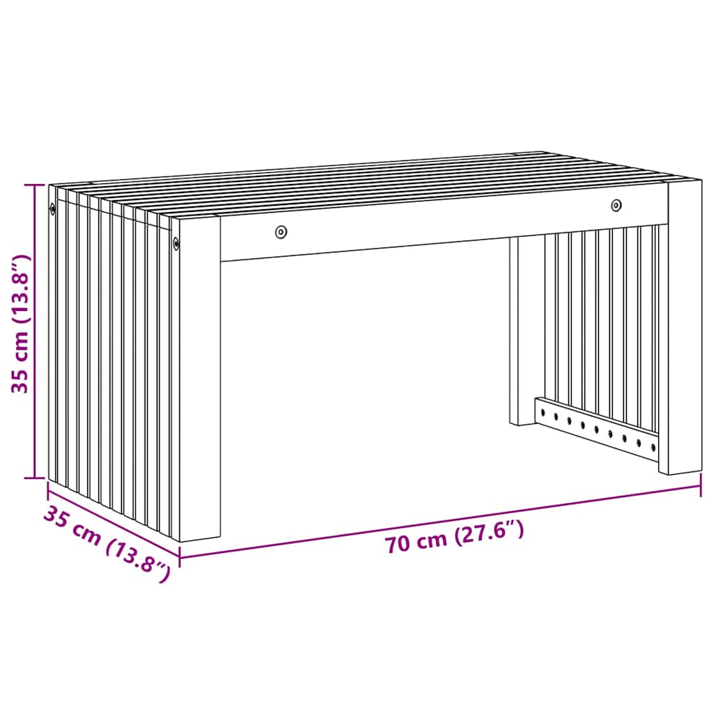 Couchtisch Braun 70 x 35 x 35 cm Akazie Massivholz