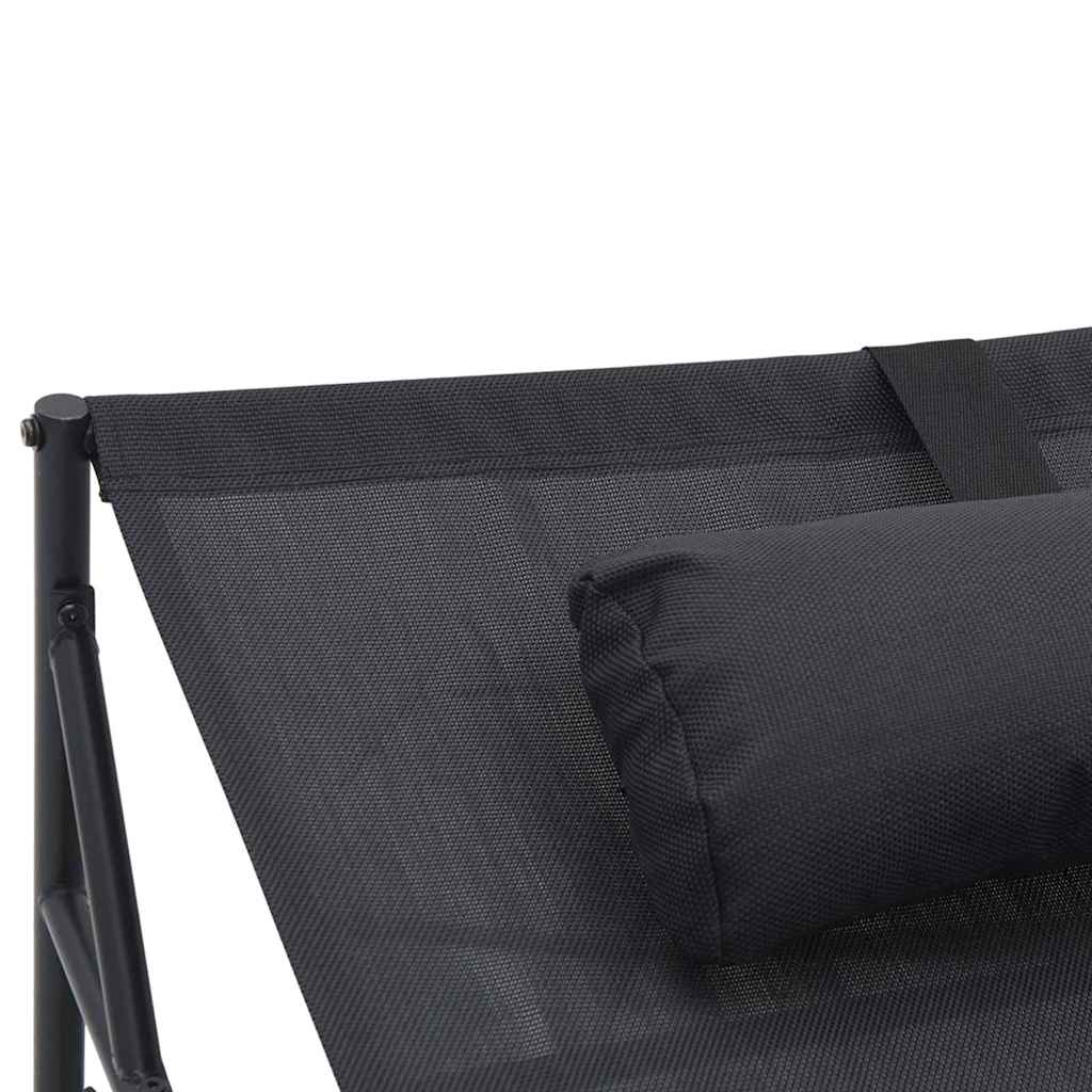 Sonnenliege Anthrazit 200 x 74 x 73 cm Textilene, Stahl