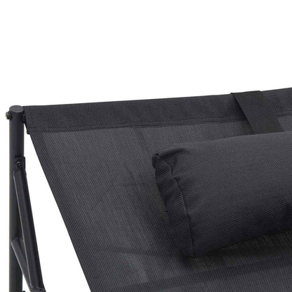 Sonnenliege Anthrazit 200 x 74 x 73 cm Textilene, Stahl