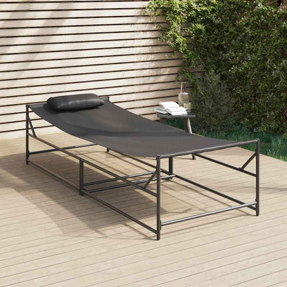Sonnenliege Anthrazit 200 x 74 x 73 cm Textilene, Stahl