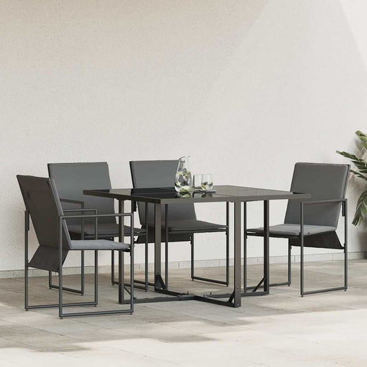 Gartenstühle 4 pcs Schwarz und Anthrazit 50,5 x 59 x 81,5 cm