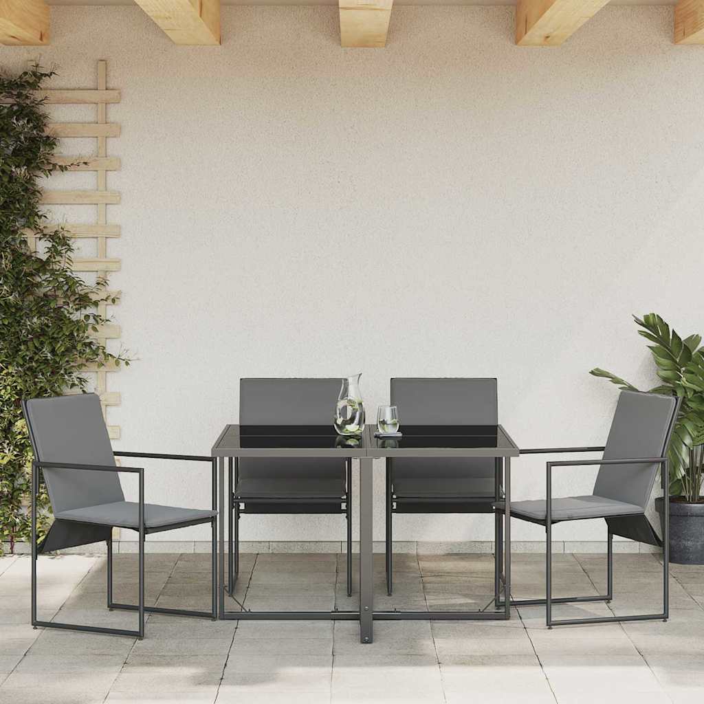 Gartenstühle 4 pcs Schwarz und Anthrazit 50,5 x 59 x 81,5 cm