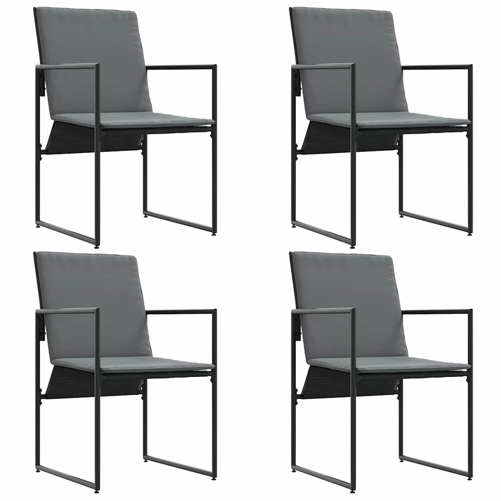 Gartenstühle 4 pcs Schwarz und Anthrazit 50,5 x 59 x 81,5 cm