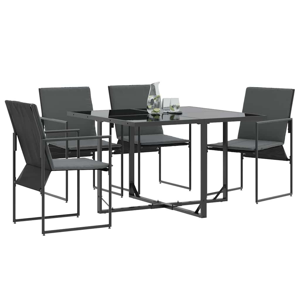 Gartenstühle 4 pcs Schwarz und Anthrazit 50,5 x 59 x 81,5 cm