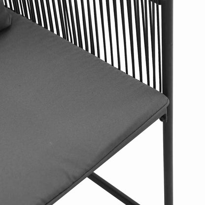 Gartenstühle 4 pcs Schwarz und Anthrazit 50.5 x 53.5 x 63.5 cm
