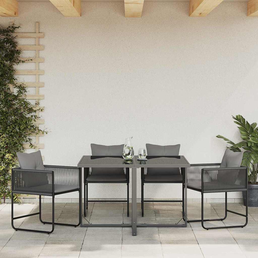 Gartenstühle 4 pcs Schwarz und Anthrazit 50.5 x 53.5 x 63.5 cm