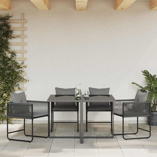Gartenstühle 4 pcs Schwarz und Anthrazit 50.5 x 53.5 x 63.5 cm