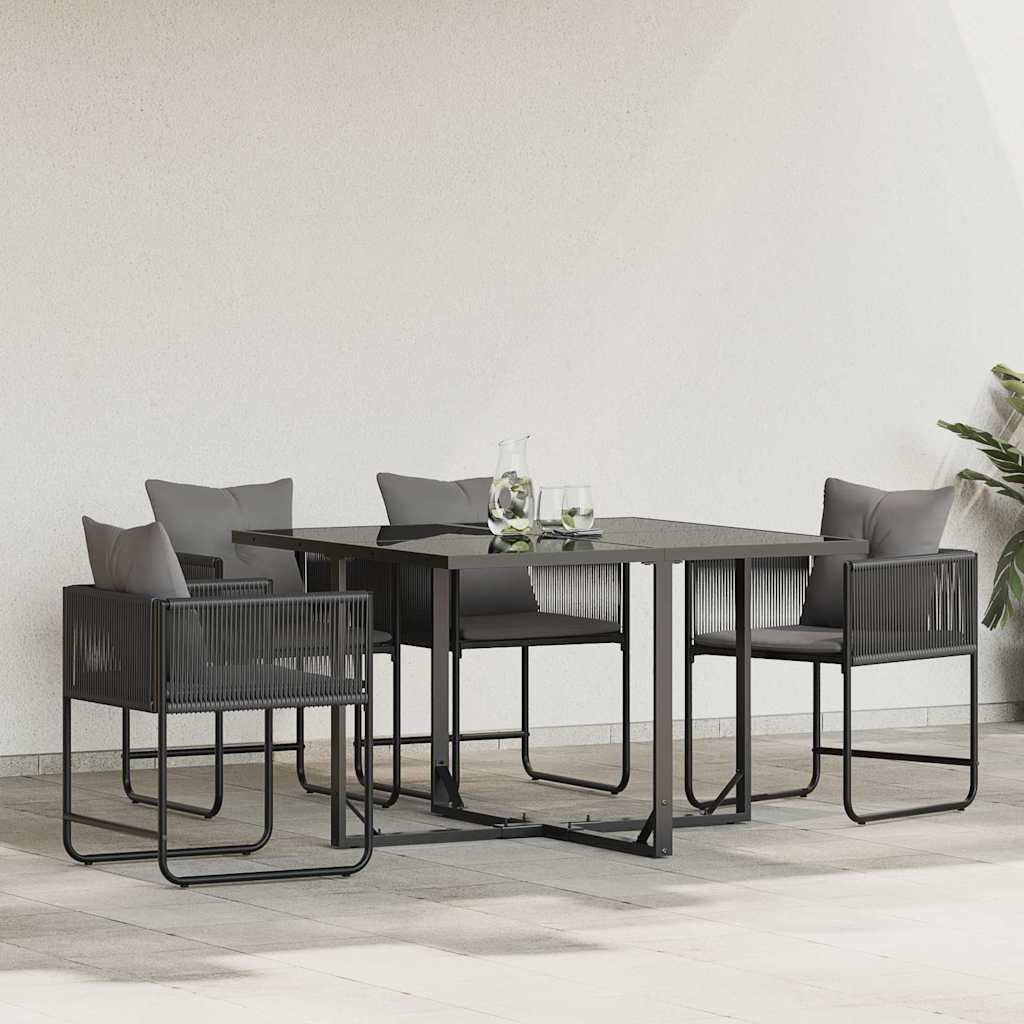 Gartenstühle 4 pcs Schwarz und Anthrazit 50.5 x 53.5 x 63.5 cm