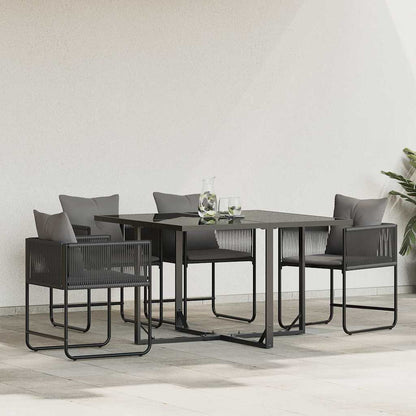 Gartenstühle 4 pcs Schwarz und Anthrazit 50.5 x 53.5 x 63.5 cm