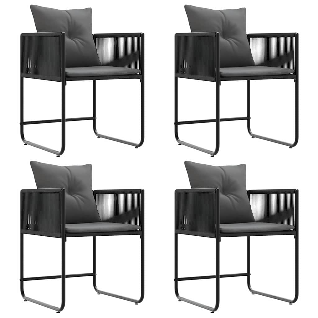 Gartenstühle 4 pcs Schwarz und Anthrazit 50.5 x 53.5 x 63.5 cm