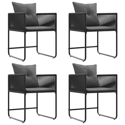 Gartenstühle 4 pcs Schwarz und Anthrazit 50.5 x 53.5 x 63.5 cm