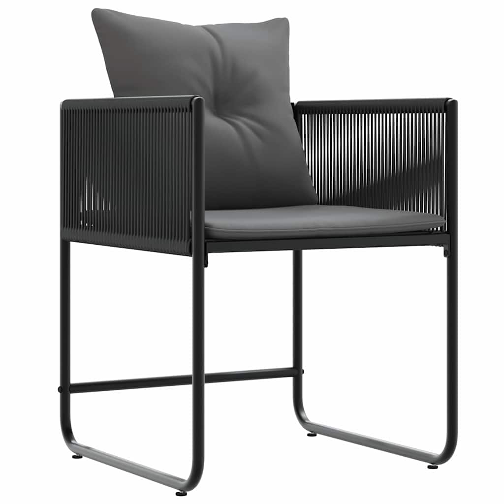 Gartenstühle 4 pcs Schwarz und Anthrazit 50.5 x 53.5 x 63.5 cm