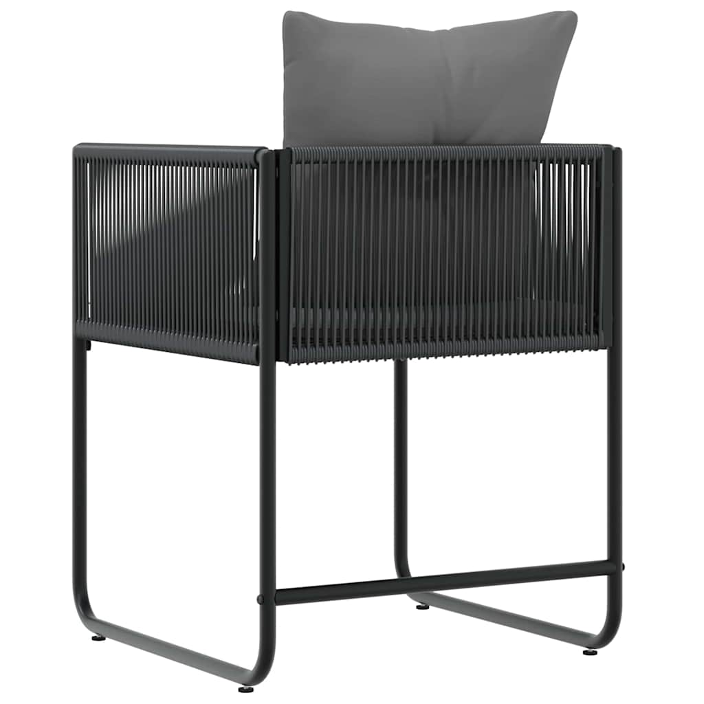 Gartenstühle 4 pcs Schwarz und Anthrazit 50.5 x 53.5 x 63.5 cm