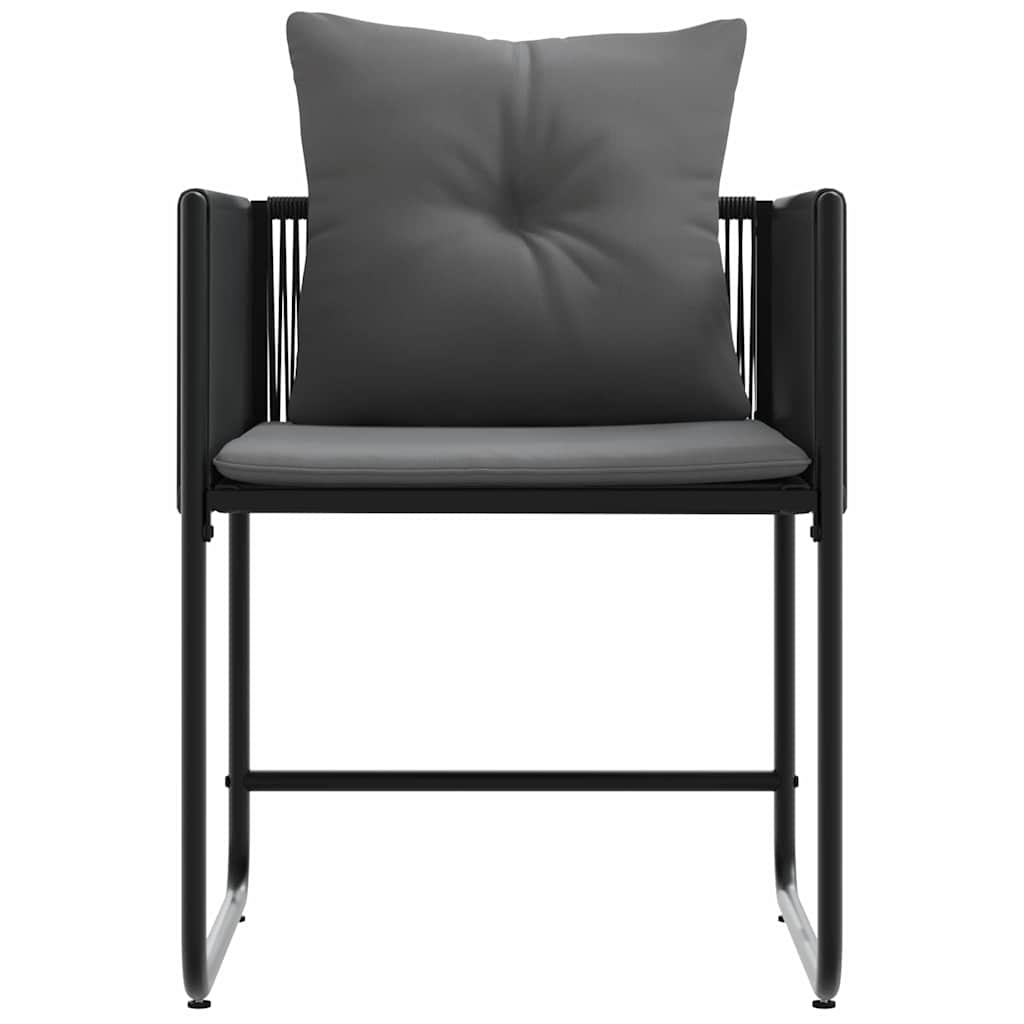 Gartenstühle 4 pcs Schwarz und Anthrazit 50.5 x 53.5 x 63.5 cm
