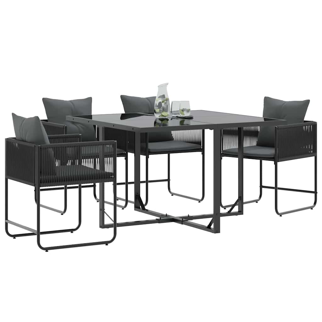 Gartenstühle 4 pcs Schwarz und Anthrazit 50.5 x 53.5 x 63.5 cm